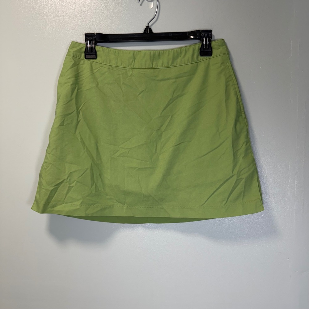 Adidas Womens Golf Skort Green Stretch Cotton Blend Size 4 Mini Skirt Pockets